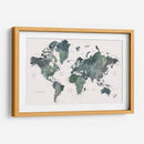 Mapa mundial en acuarela con ciudades Makoa - Rosana Laiz Blursbyai | Cuadro decorativo de Canvas Lab