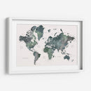 Mapa mundial en acuarela con ciudades Makoa - Rosana Laiz Blursbyai | Cuadro decorativo de Canvas Lab