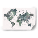 Mapa mundial en acuarela con ciudades Makoa - Rosana Laiz Blursbyai | Cuadro decorativo de Canvas Lab