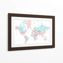 Mapa mundial de pasteles desgastados con ciudades Carmen - Rosana Laiz Blursbyai | Cuadro decorativo de Canvas Lab