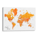 Explore The World - mapa mundial con las ciudades Carlotta - Rosana Laiz Blursbyai | Cuadro decorativo de Canvas Lab