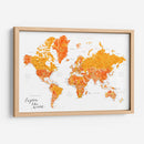 Explore The World - mapa mundial con las ciudades Carlotta - Rosana Laiz Blursbyai | Cuadro decorativo de Canvas Lab