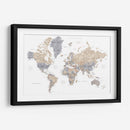 Mapa mundial en acuarela con ciudades Gouri - Rosana Laiz Blursbyai | Cuadro decorativo de Canvas Lab