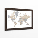 Mapa mundial en acuarela con ciudades Gouri - Rosana Laiz Blursbyai | Cuadro decorativo de Canvas Lab