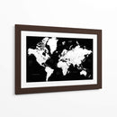 Mapa mundial en blanco y negro con ciudades Connie - Rosana Laiz Blursbyai | Cuadro decorativo de Canvas Lab