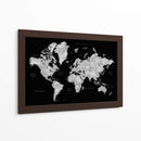 Mapa mundial gris con ciudades Baibah - Rosana Laiz Blursbyai | Cuadro decorativo de Canvas Lab
