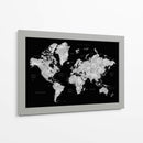 Mapa mundial gris con ciudades Baibah - Rosana Laiz Blursbyai | Cuadro decorativo de Canvas Lab