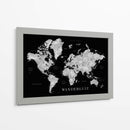 Wanderlust - Mapa mundial de Baibah con ciudades - Rosana Laiz Blursbyai | Cuadro decorativo de Canvas Lab