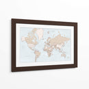 Mapa del mundo rústico con ciudades Renisha - Rosana Laiz Blursbyai | Cuadro decorativo de Canvas Lab