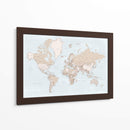 Mapa del mundo rústico con ciudades Renisha - Rosana Laiz Blursbyai | Cuadro decorativo de Canvas Lab