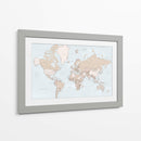 Mapa del mundo rústico con ciudades Renisha - Rosana Laiz Blursbyai | Cuadro decorativo de Canvas Lab