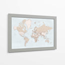 Mapa del mundo rústico con ciudades Renisha - Rosana Laiz Blursbyai | Cuadro decorativo de Canvas Lab