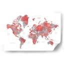Mapa mundial rojo con ciudades Lyssah - Rosana Laiz Blursbyai | Cuadro decorativo de Canvas Lab
