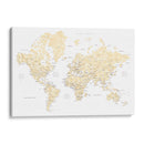 Mapa mundial de flores suaves con ciudades Remy - Rosana Laiz Blursbyai | Cuadro decorativo de Canvas Lab