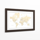 Mapa mundial de flores suaves con ciudades Remy - Rosana Laiz Blursbyai | Cuadro decorativo de Canvas Lab