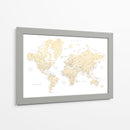 Mapa mundial de flores suaves con ciudades Remy - Rosana Laiz Blursbyai | Cuadro decorativo de Canvas Lab