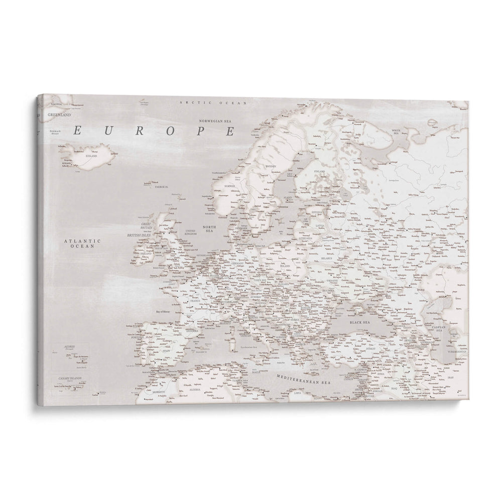 Mapa detallado de Europa Lysander - Rosana Laiz Blursbyai | Cuadro decorativo de Canvas Lab
