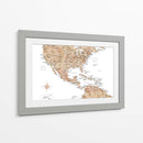 Mapa neutral de Estados Unidos y el mar Caribe - Rosana Laiz Blursbyai | Cuadro decorativo de Canvas Lab