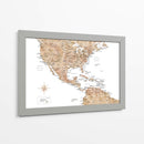 Mapa neutral de Estados Unidos y el mar Caribe - Rosana Laiz Blursbyai | Cuadro decorativo de Canvas Lab