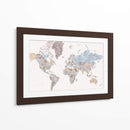 Mahler mapa mundial muy detallado con ciudades - Rosana Laiz Blursbyai | Cuadro decorativo de Canvas Lab