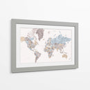 Mahler mapa mundial muy detallado con ciudades - Rosana Laiz Blursbyai | Cuadro decorativo de Canvas Lab