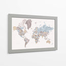 Mahler mapa mundial muy detallado con ciudades - Rosana Laiz Blursbyai | Cuadro decorativo de Canvas Lab