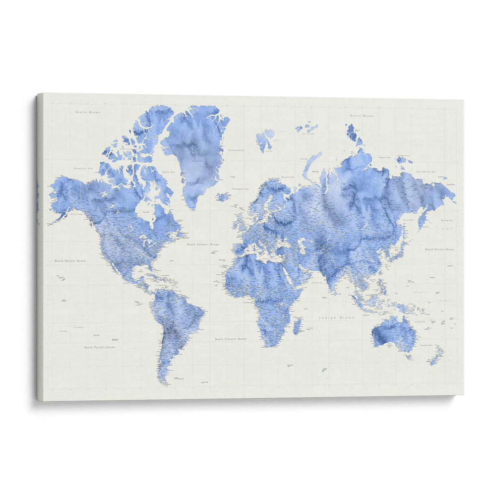 Mapa mundial de alto detalle Parlan - Rosana Laiz Blursbyai | Cuadro decorativo de Canvas Lab