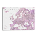 Mapa detallado morado de Europa - Rosana Laiz Blursbyai | Cuadro decorativo de Canvas Lab