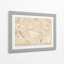 Mapa en sepia del centro de Kiev (antes de la guerra) - Rosana Laiz Blursbyai | Cuadro decorativo de Canvas Lab