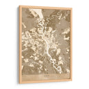 Mapa sepia de Kiev (antes de la guerra) - Rosana Laiz Blursbyai | Cuadro decorativo de Canvas Lab