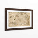 Mapa sepia de Kyoto - Rosana Laiz Blursbyai | Cuadro decorativo de Canvas Lab