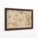 Mapa sepia de Kyoto - Rosana Laiz Blursbyai | Cuadro decorativo de Canvas Lab