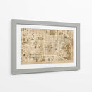 Mapa sepia de Kyoto - Rosana Laiz Blursbyai | Cuadro decorativo de Canvas Lab