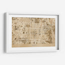 Mapa sepia de Kyoto - Rosana Laiz Blursbyai | Cuadro decorativo de Canvas Lab
