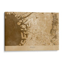 Mapa sepia de Osaka - Rosana Laiz Blursbyai | Cuadro decorativo de Canvas Lab