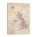 Mapa sepia del Reino Unido - Rosana Laiz Blursbyai | Cuadro decorativo de Canvas Lab