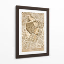 Mapa sepia de Tokyo - Rosana Laiz Blursbyai | Cuadro decorativo de Canvas Lab