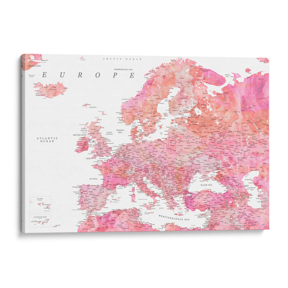 Tatiana mapa detallado de Europa - Rosana Laiz Blursbyai | Cuadro decorativo de Canvas Lab