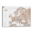 Mapa detallado de Europa en color topo - Rosana Laiz Blursbyai | Cuadro decorativo de Canvas Lab