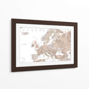 Mapa detallado de Europa en color topo - Rosana Laiz Blursbyai | Cuadro decorativo de Canvas Lab