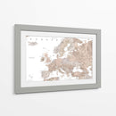 Mapa detallado de Europa en color topo - Rosana Laiz Blursbyai | Cuadro decorativo de Canvas Lab