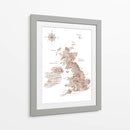 Mapa color topo del Reino Unido - Rosana Laiz Blursbyai | Cuadro decorativo de Canvas Lab