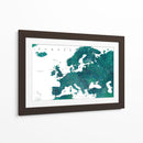 Mapa detallado verde azulado de Europa - Rosana Laiz Blursbyai | Cuadro decorativo de Canvas Lab