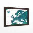 Mapa detallado verde azulado de Europa - Rosana Laiz Blursbyai | Cuadro decorativo de Canvas Lab