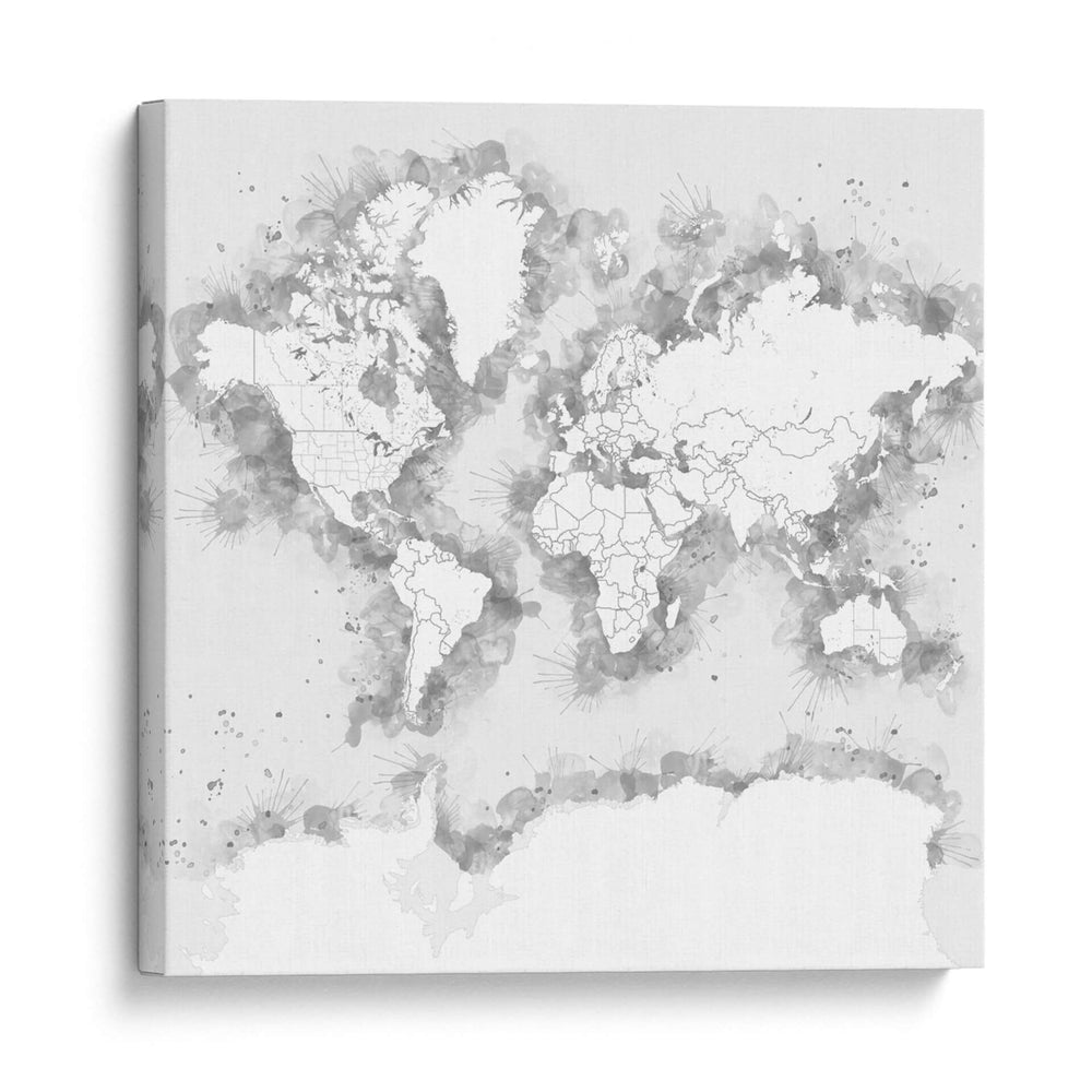 Silueta del mapa mundial Louiss - Rosana Laiz Blursbyai | Cuadro decorativo de Canvas Lab