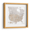 Mapa muy detallado de los Estados Unidos y Canadá - Rosana Laiz Blursbyai | Cuadro decorativo de Canvas Lab