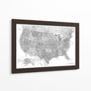 Mapa muy detallado de los Estados Unidos Jimmy - Rosana Laiz Blursbyai | Cuadro decorativo de Canvas Lab