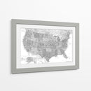 Mapa muy detallado de los Estados Unidos Jimmy - Rosana Laiz Blursbyai | Cuadro decorativo de Canvas Lab