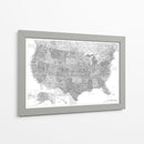 Mapa muy detallado de los Estados Unidos Jimmy - Rosana Laiz Blursbyai | Cuadro decorativo de Canvas Lab