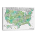 Mapa muy detallado de los Estados Unidos Oriole  - Rosana Laiz Blursbyai | Cuadro decorativo de Canvas Lab